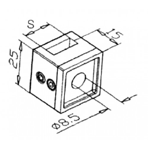 Square Bar holder Left Blank for 15mm x 5mm Flat Bar